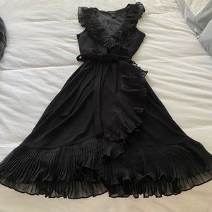 Black Ruffle Cocktail Dress WHBM